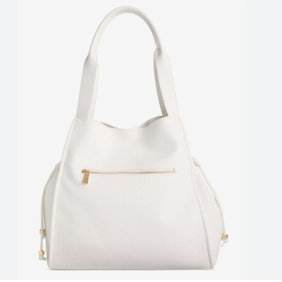 Macy's On 34th Jyyll denim large tote shoulder bag + pouch 2 PIECE set -WHITE - Picture 3 of 3